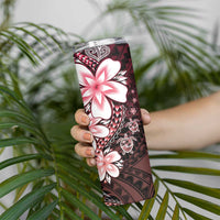 Polynesia Romantic Valentine Skinny Tumbler Sea Turtle Couple With Red Gradient Plumeria