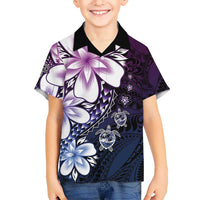 Polynesia Romantic Valentine Family Matching Mermaid Dress and Hawaiian Shirt Sea Turtle Couple With Purple Gradient Plumeria