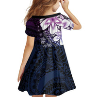 Polynesia Romantic Valentine Family Matching Off Shoulder Maxi Dress and Hawaiian Shirt Sea Turtle Couple With Purple Gradient Plumeria