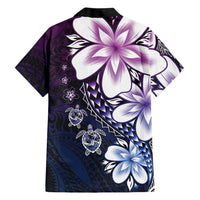 Polynesia Romantic Valentine Family Matching Summer Maxi Dress and Hawaiian Shirt Sea Turtle Couple With Purple Gradient Plumeria