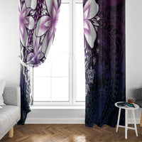 Polynesia Romantic Valentine Window Curtain Sea Turtle Couple With Purple Gradient Plumeria LT05 - Polynesian Pride