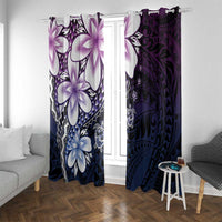 Polynesia Romantic Valentine Window Curtain Sea Turtle Couple With Purple Gradient Plumeria LT05 With Grommets Purple - Polynesian Pride