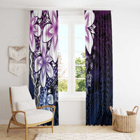 Polynesia Romantic Valentine Window Curtain Sea Turtle Couple With Purple Gradient Plumeria LT05 - Polynesian Pride