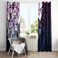 Polynesia Romantic Valentine Window Curtain Sea Turtle Couple With Purple Gradient Plumeria LT05 - Polynesian Pride