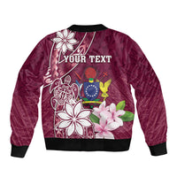 Personalised Cook Island Mangaia Gospel Day Bomber Jacket Floral Tribal Pattern
