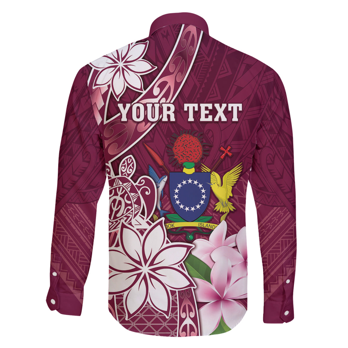 Personalised Cook Island Mangaia Gospel Day Family Matching Long Sleeve Bodycon Dress and Hawaiian Shirt Floral Tribal Pattern