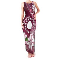 Personalised Cook Island Mangaia Gospel Day Family Matching Tank Maxi Dress and Hawaiian Shirt Floral Tribal Pattern