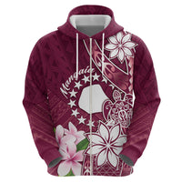 Personalised Cook Island Mangaia Gospel Day Zip Hoodie Floral Tribal Pattern