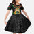 Vanuatu 45th Anniversary Independence Day Kid Short Sleeve Dress Melanesian Warrior With Sand Drawing Pattern LT05