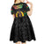 Vanuatu 45th Anniversary Independence Day Kid Short Sleeve Dress Melanesian Warrior With Sand Drawing Pattern LT05