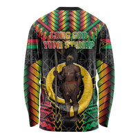 Vanuatu 45th Anniversary Independence Day Long Sleeve Shirt Melanesian Warrior With Sand Drawing Pattern LT05