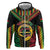 Vanuatu 45th Anniversary Independence Day Zip Hoodie Melanesian Warrior With Sand Drawing Pattern LT05