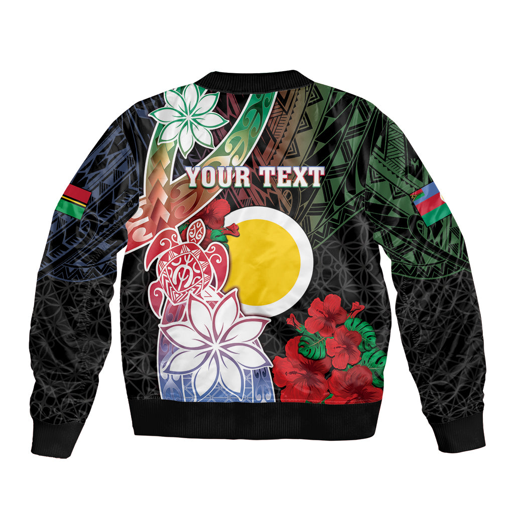 Personalised Vanuatu Shefa Day Bomber Jacket Floral Pattern