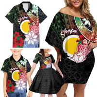 Personalised Vanuatu Shefa Day Family Matching Off Shoulder Short Dress and Hawaiian Shirt Floral Pattern LT05 - Polynesian Pride