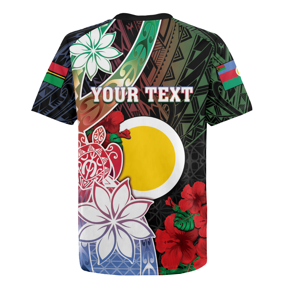 Personalised Vanuatu Shefa Day Rugby Jersey Floral Pattern
