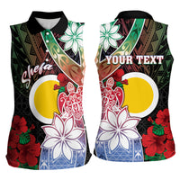 Personalised Vanuatu Shefa Day Women Sleeveless Polo Shirt Floral Pattern