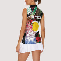 Personalised Vanuatu Shefa Day Women Sleeveless Polo Shirt Floral Pattern