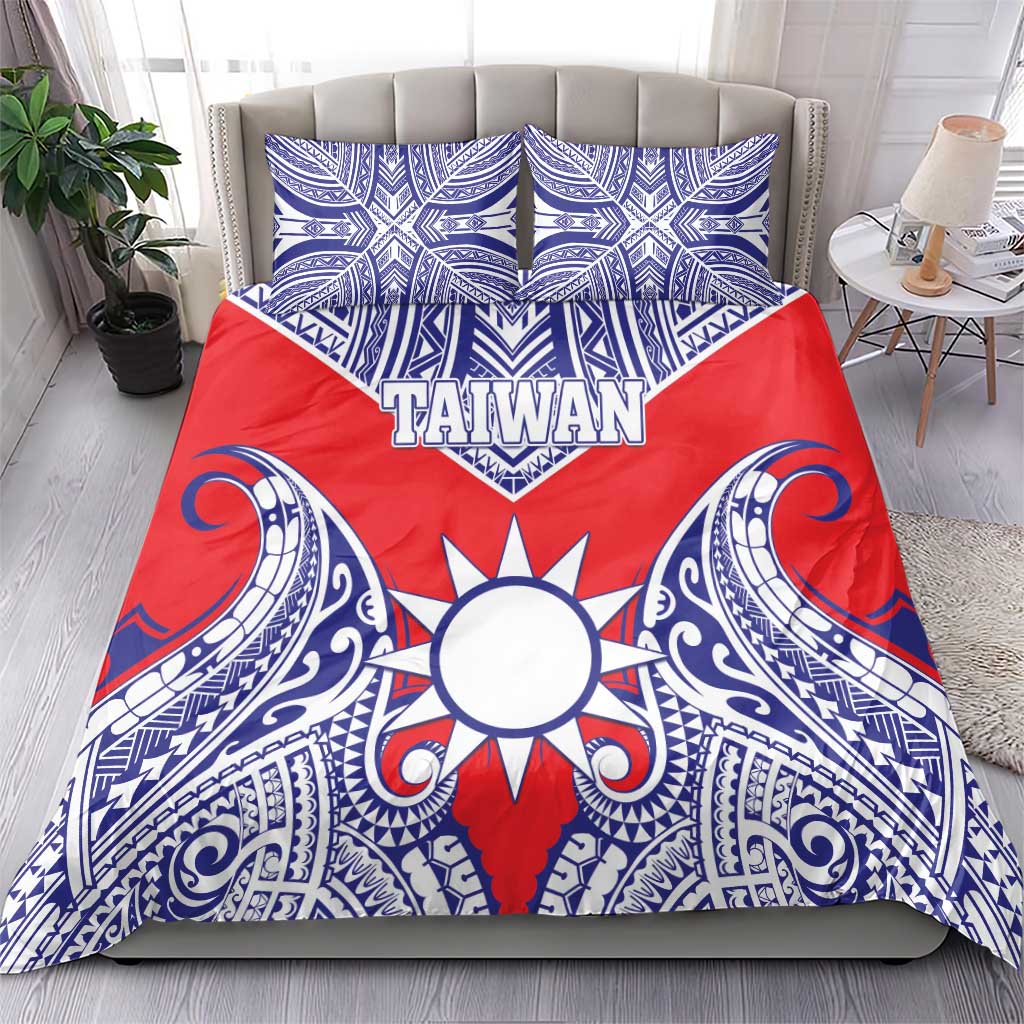 Taiwan Bedding Set Austronesian Tribal Tattoo Red - Polynesian Pride