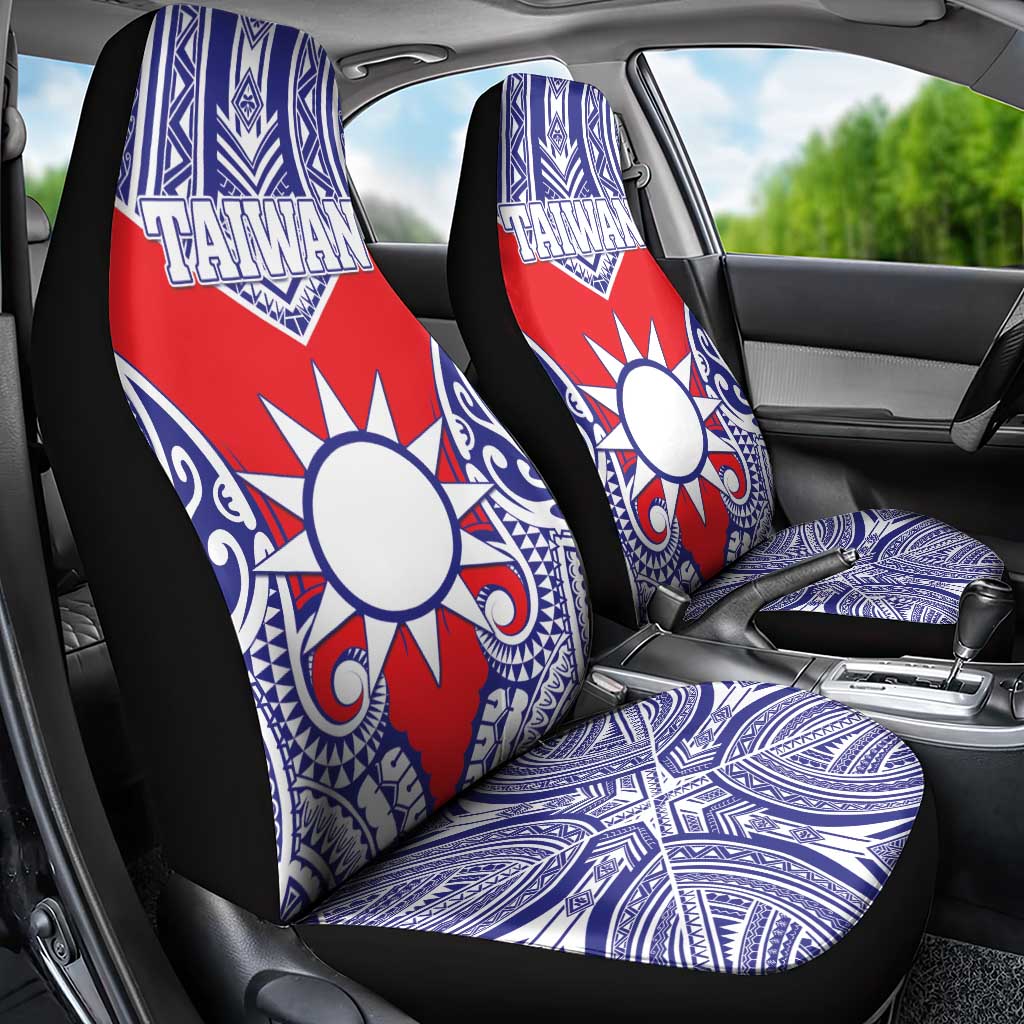 Taiwan Car Seat Cover Austronesian Tribal Tattoo Red - Polynesian Pride