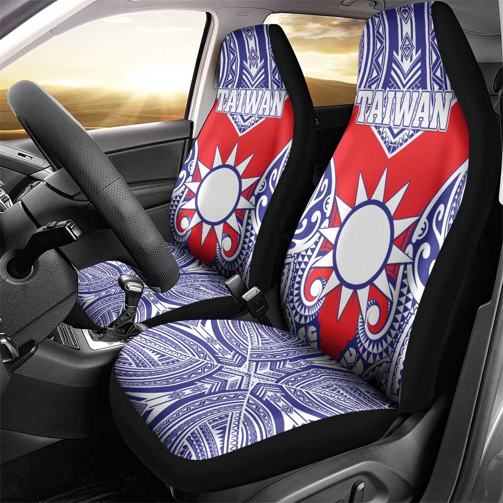 Taiwan Car Seat Cover Austronesian Tribal Tattoo Red - Polynesian Pride