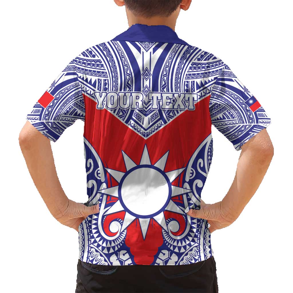 Personalised Taiwan Family Matching Long Sleeve Bodycon Dress and Hawaiian Shirt Austronesian Tribal Tattoo Red - Polynesian Pride
