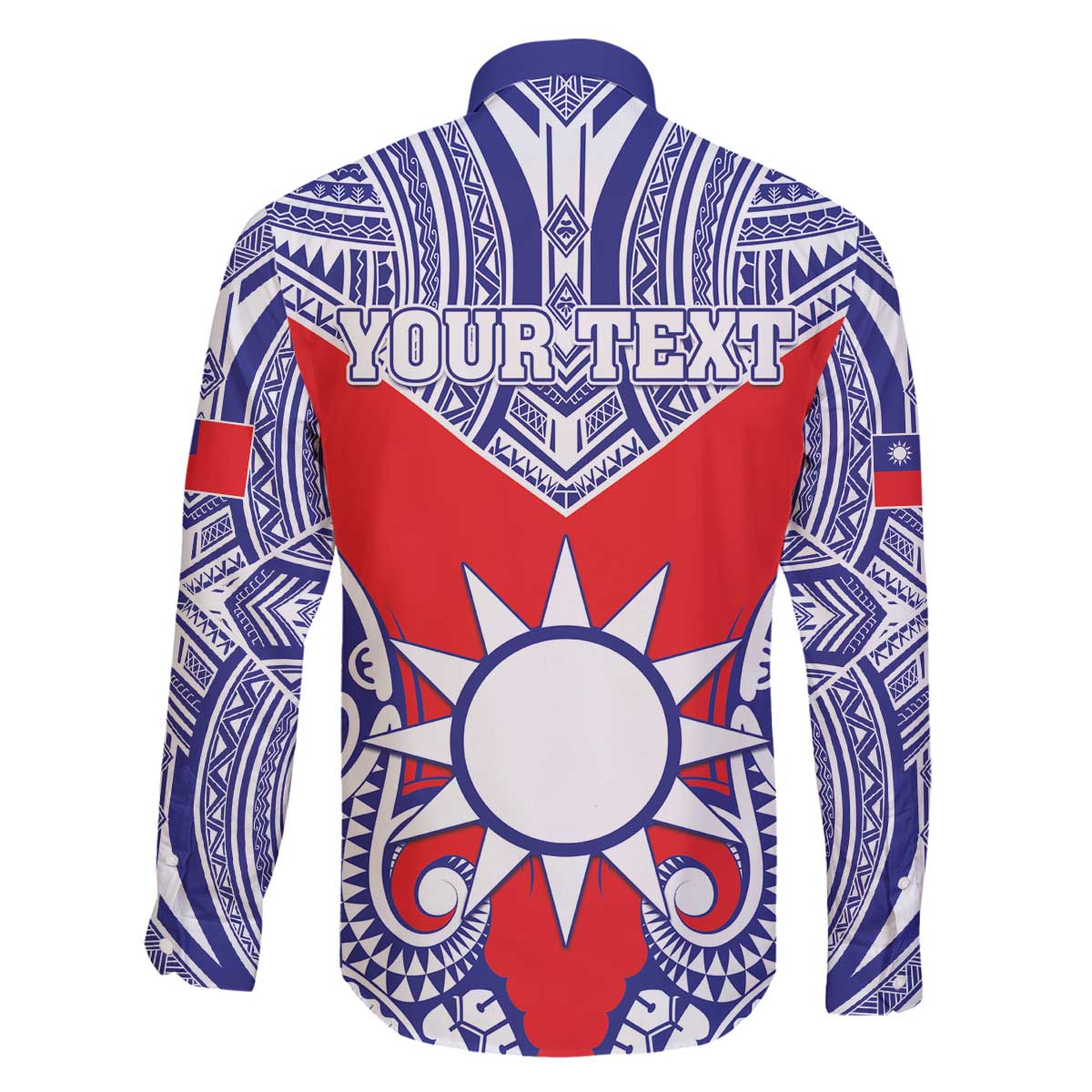 Personalised Taiwan Family Matching Off The Shoulder Long Sleeve Dress and Hawaiian Shirt Austronesian Tribal Tattoo Red - Polynesian Pride