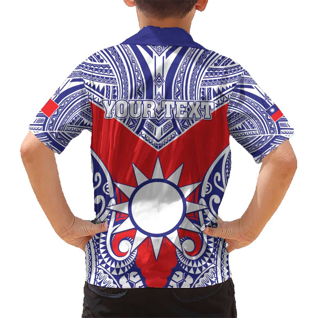 Personalised Taiwan Family Matching Short Sleeve Bodycon Dress and Hawaiian Shirt Austronesian Tribal Tattoo Red - Polynesian Pride