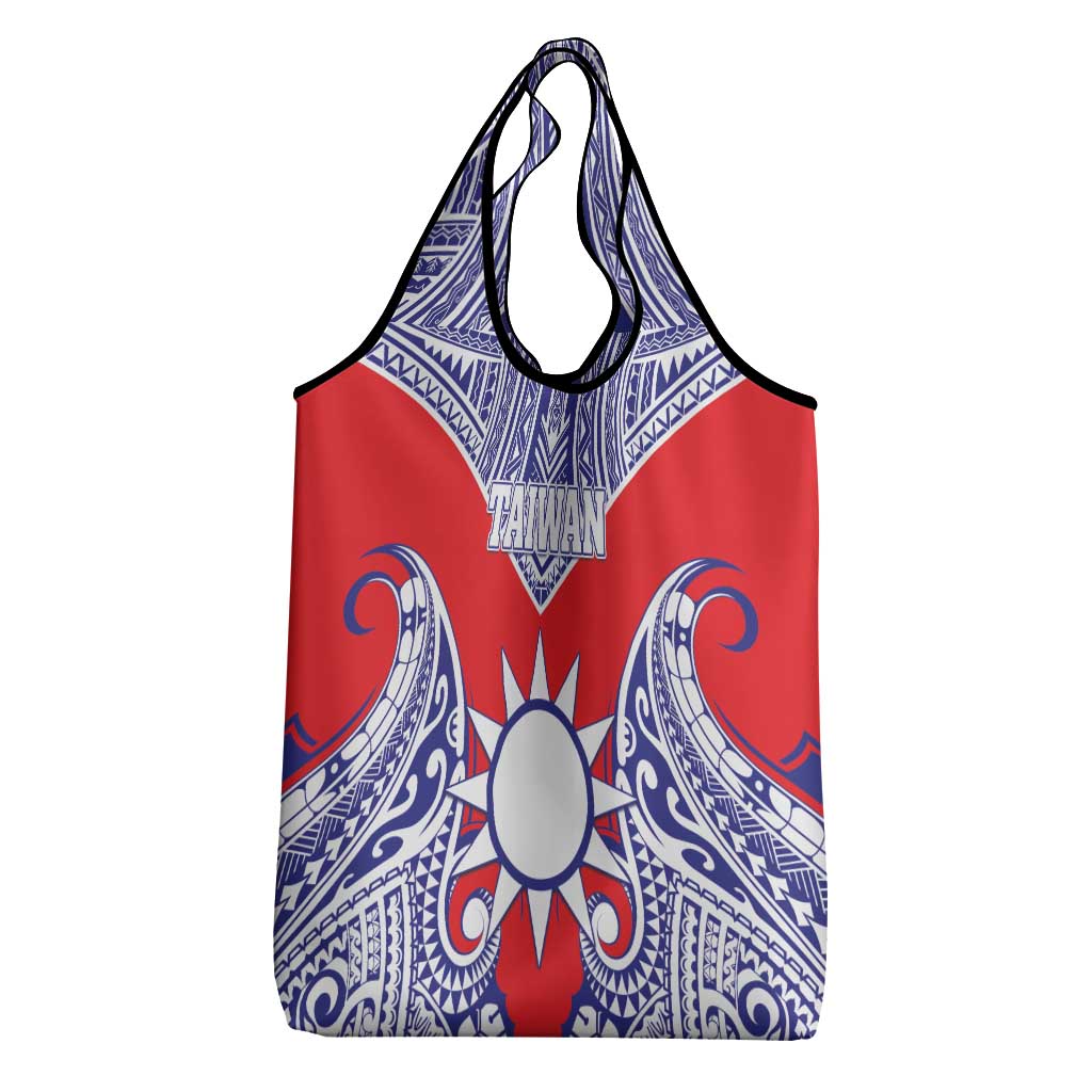 Taiwan Grocery Bag Austronesian Tribal Tattoo Red - Polynesian Pride