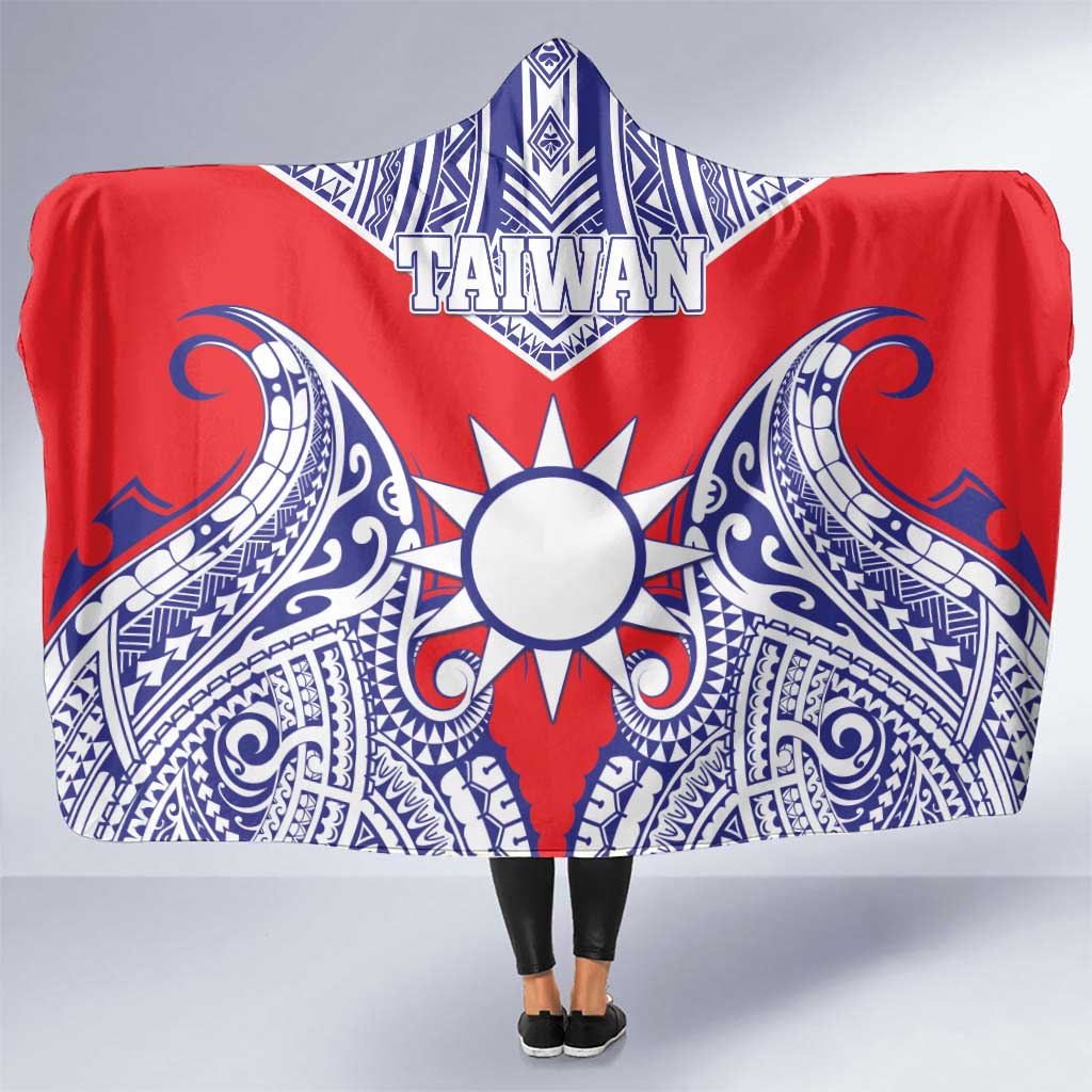 Taiwan Hooded Blanket Austronesian Tribal Tattoo Red - Polynesian Pride
