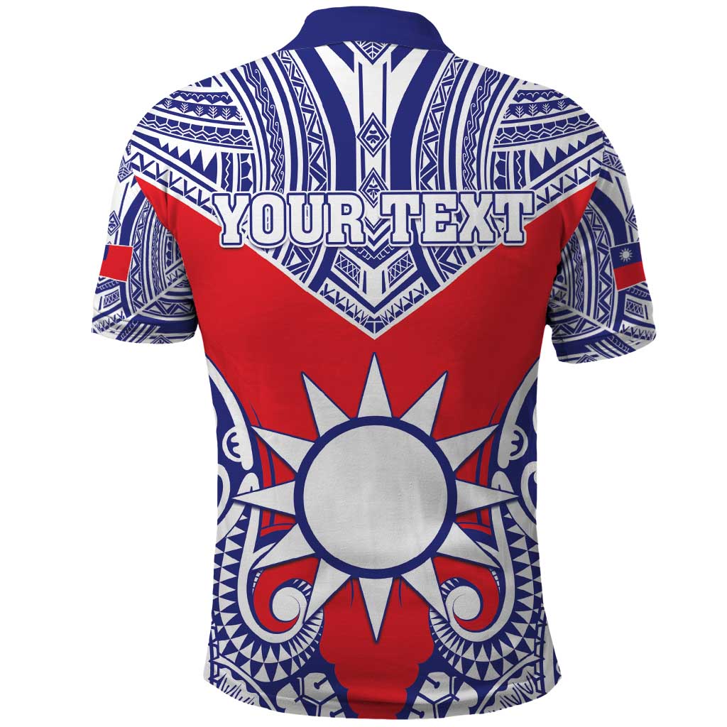Personalised Taiwan Polo Shirt Austronesian Tribal Tattoo Red - Polynesian Pride