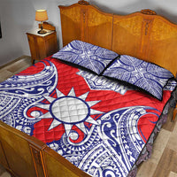 Taiwan Quilt Bed Set Austronesian Tribal Tattoo Red - Polynesian Pride