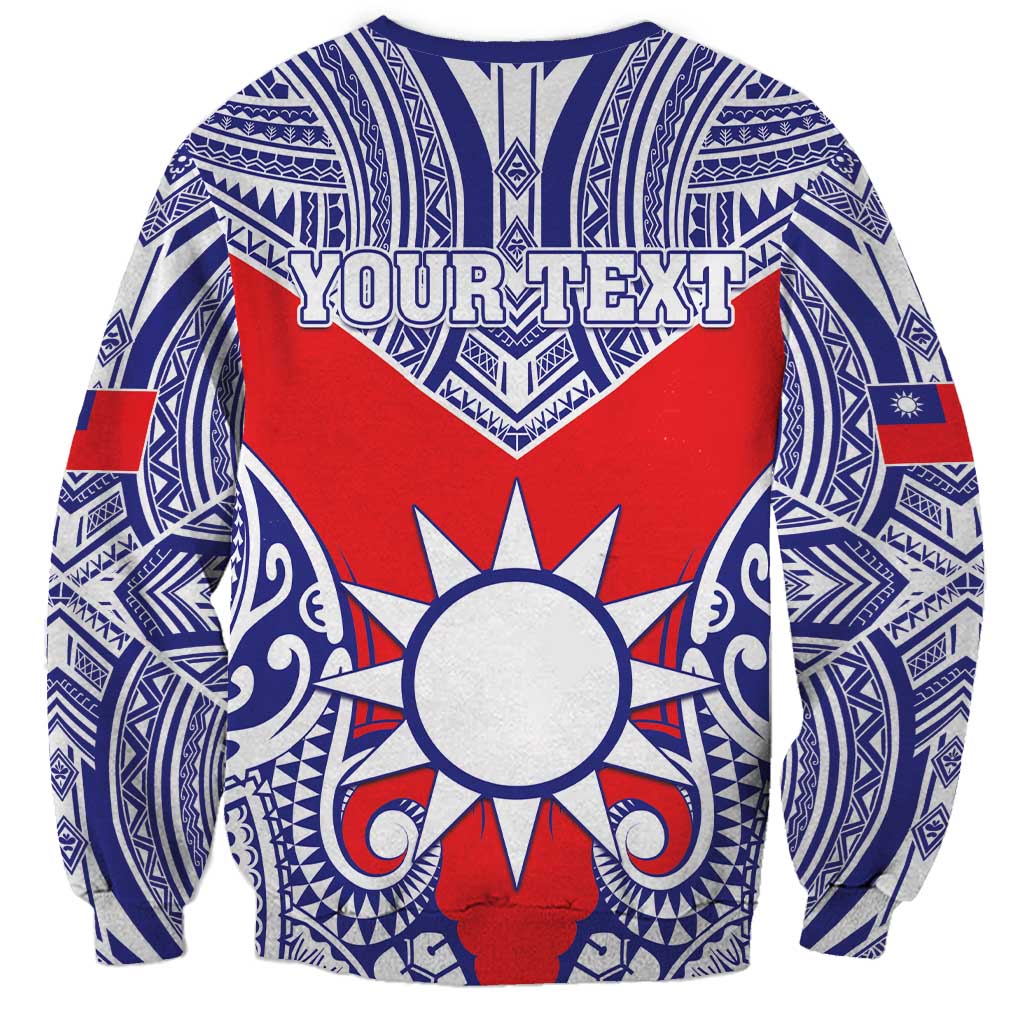 Personalised Taiwan Sweatshirt Austronesian Tribal Tattoo Red - Polynesian Pride