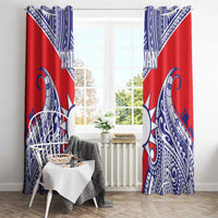 Taiwan Window Curtain Austronesian Tribal Tattoo Red - Polynesian Pride