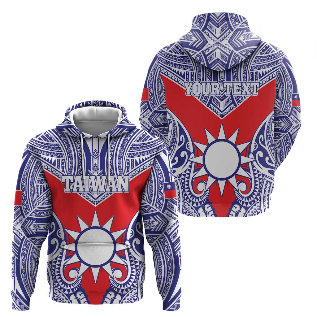 Personalised Taiwan Zip Hoodie Austronesian Tribal Tattoo Red - Polynesian Pride