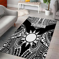 Taiwan Area Rug Austronesian Tribal Tattoo Black - Polynesian Pride