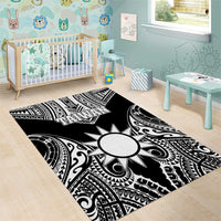 Taiwan Area Rug Austronesian Tribal Tattoo Black - Polynesian Pride