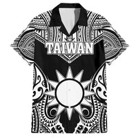 Personalised Taiwan Family Matching Long Sleeve Bodycon Dress and Hawaiian Shirt Austronesian Tribal Tattoo Black - Polynesian Pride
