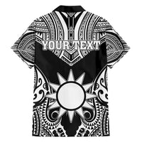 Personalised Taiwan Family Matching Long Sleeve Bodycon Dress and Hawaiian Shirt Austronesian Tribal Tattoo Black - Polynesian Pride