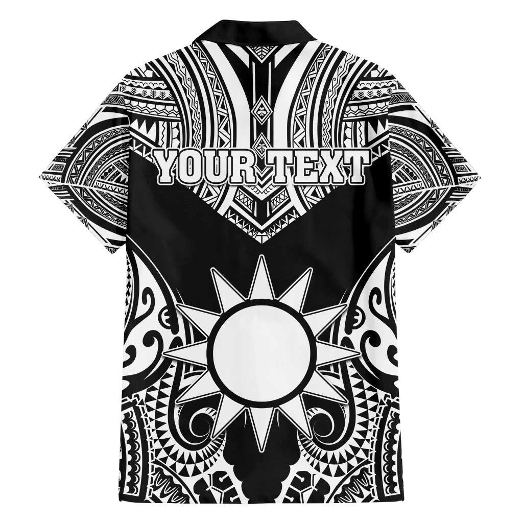 Personalised Taiwan Family Matching Off Shoulder Maxi Dress and Hawaiian Shirt Austronesian Tribal Tattoo Black - Polynesian Pride