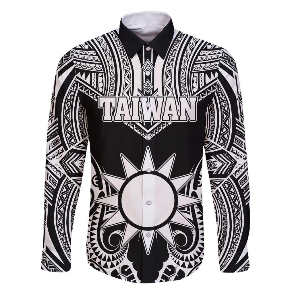 Personalised Taiwan Family Matching Summer Maxi Dress and Hawaiian Shirt Austronesian Tribal Tattoo Black - Polynesian Pride