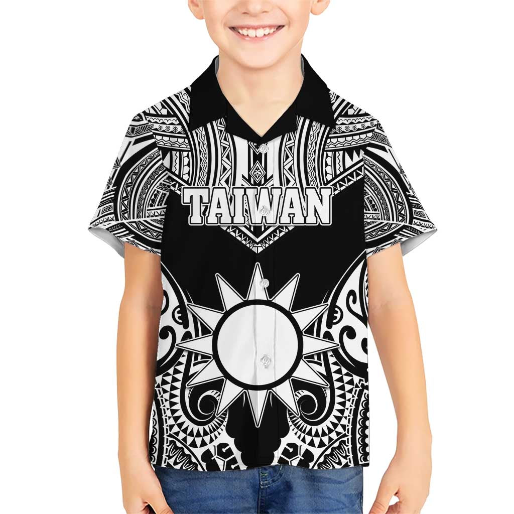 Personalised Taiwan Hawaiian Shirt Austronesian Tribal Tattoo Black - Polynesian Pride