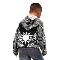 Personalised Taiwan Kid Hoodie Austronesian Tribal Tattoo Black - Polynesian Pride