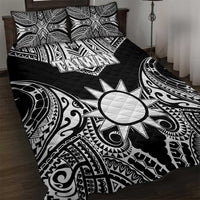 Taiwan Quilt Bed Set Austronesian Tribal Tattoo Black - Polynesian Pride
