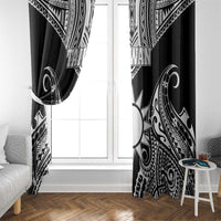 Taiwan Window Curtain Austronesian Tribal Tattoo Black - Polynesian Pride