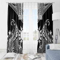 Taiwan Window Curtain Austronesian Tribal Tattoo Black - Polynesian Pride