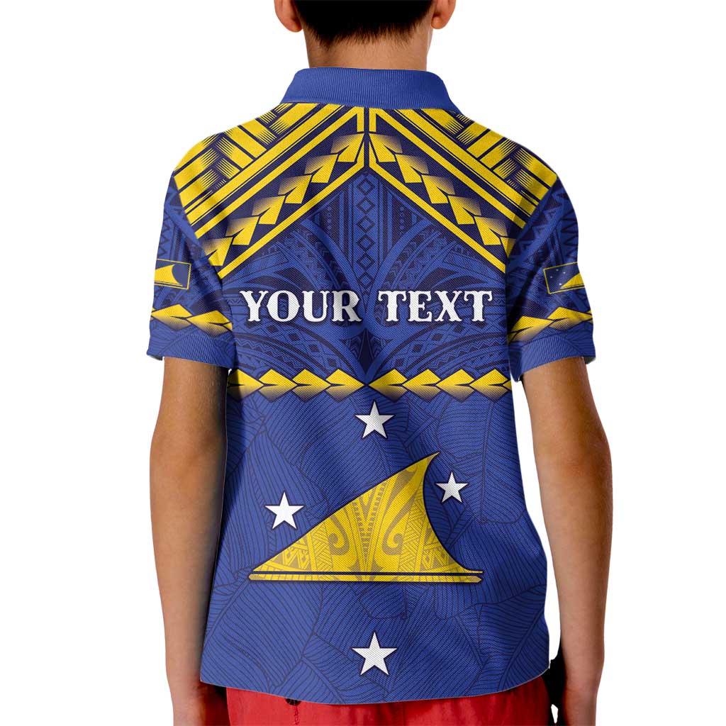 Personalised Tokelau Happy Tokehega Day Kid Polo Shirt Polynesian Tribal Tattoo