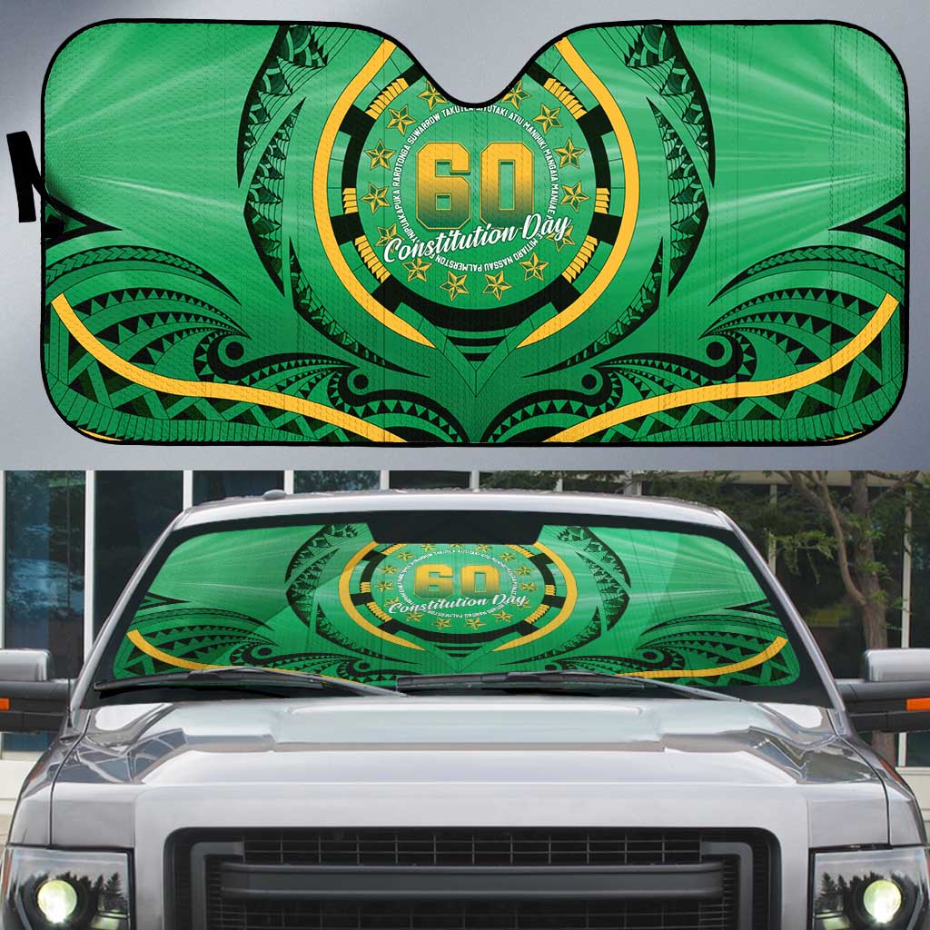 Cook Islands Constitution Day Auto Sun Shade 60th Anniversary - Polynesian Pride