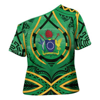 Cook Islands Constitution Day Cross Shoulder Shirt 60th Anniversary - Polynesian Pride