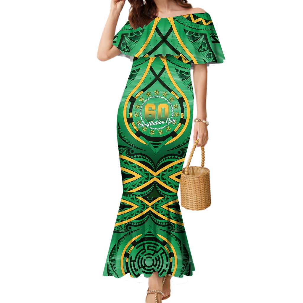 Cook Islands Constitution Day Family Matching Mermaid Dress and Hawaiian Shirt 60th Anniversary - Polynesian Pride