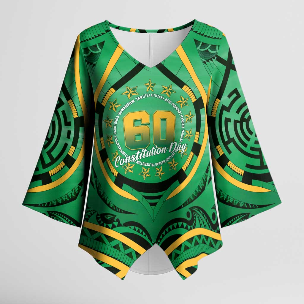 Cook Islands Constitution Day Kimono Sleeve Blouse 60th Anniversary - Polynesian Pride
